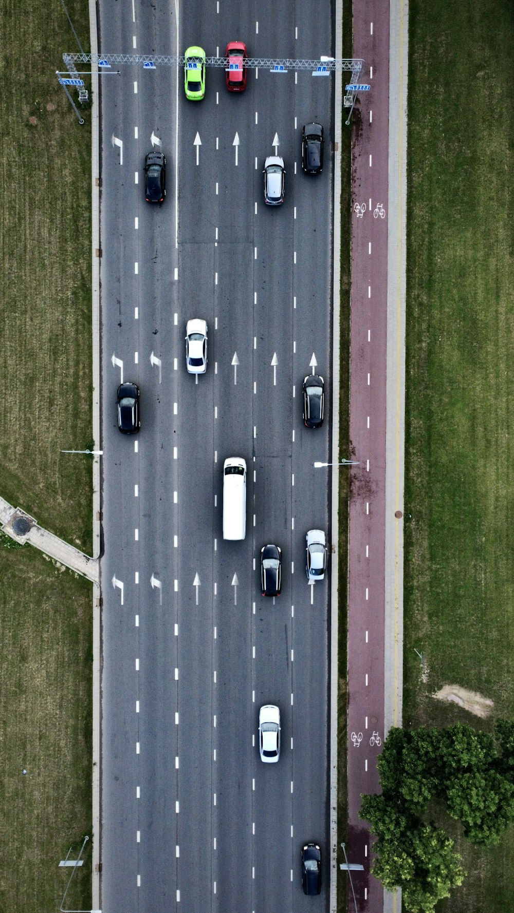 Traffico autostradale visto dall'alto